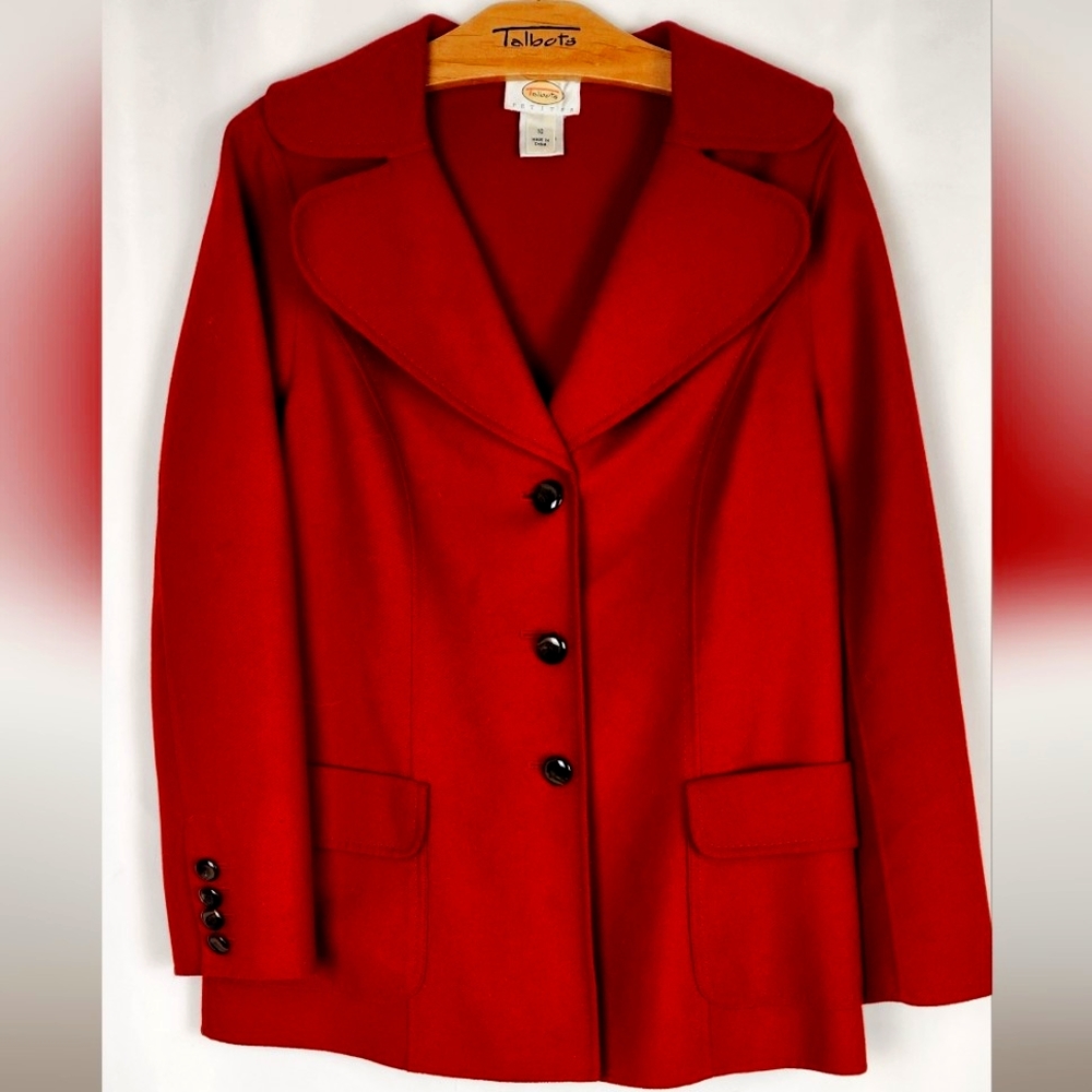 TALBOTS SOFT WOOL RED JACKET/COAT